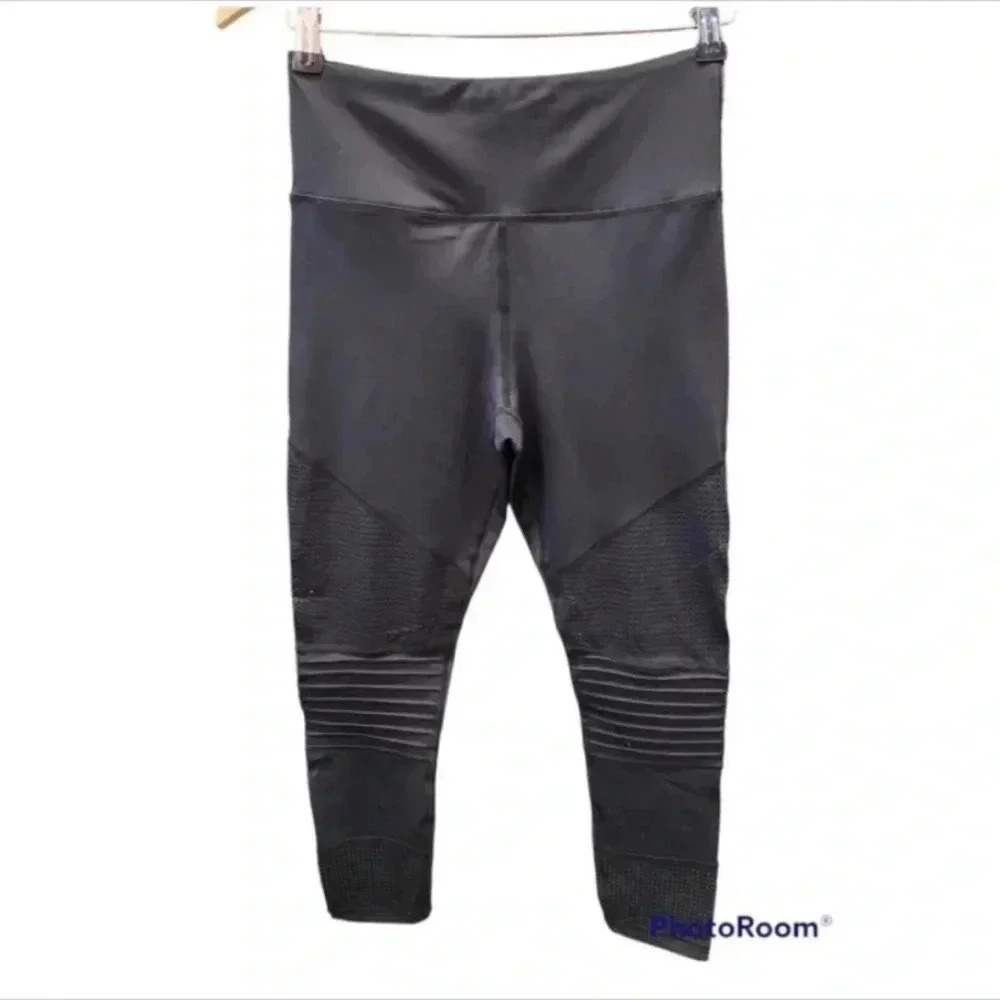 Zyia Active Womens Black Moto Leggings - Picture 1 of 6